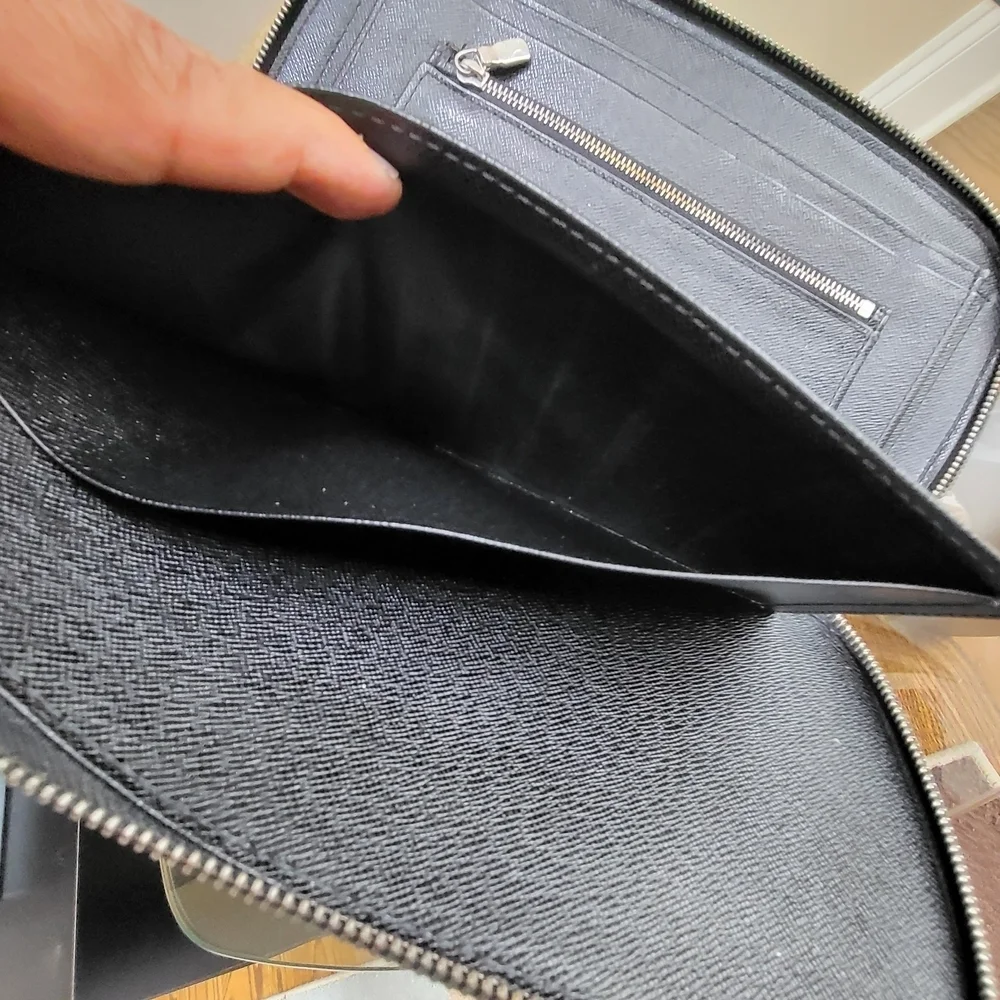 Louis Vuitton Full Zip Travel Case Organizer Atoll Ardoise Taiga Leather../COA